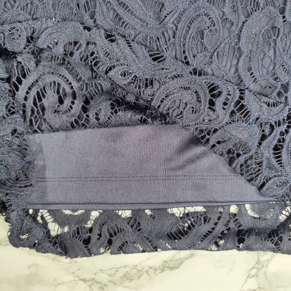 NWT Adrianna Papell Blue Moon Navy Lace Pencil Skirt Size Small - Picture 2 of 10